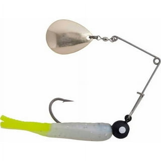 H&H Split Tail Grub 1/16 Oz Spinner Bait Fishing Lure 2 Yellow Black Dots