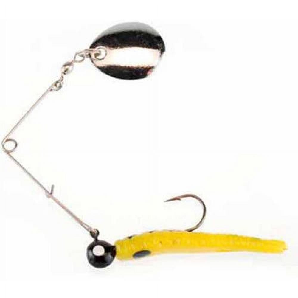 Johnson Original Beetle Spin Fishing Lure, Yellow/Black Spots, 1 in