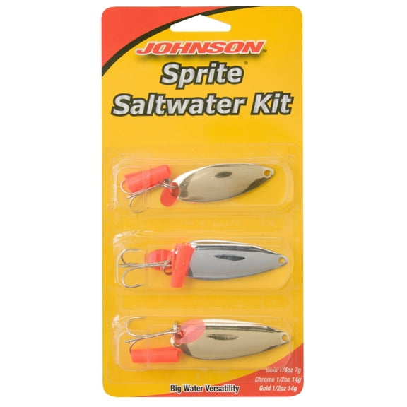 Johnson Sprite Saltwater Fishing Lures, 3-Piece Kit, Assorted, 2 in, 1 1/5 oz