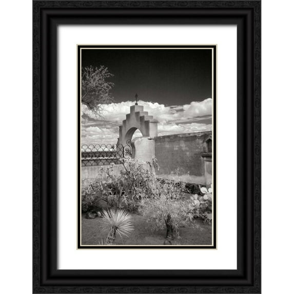 Johnson, George 11x14 Black Ornate Wood Framed with Double Matting Museum Art Print Titled - Mission San Xavier II