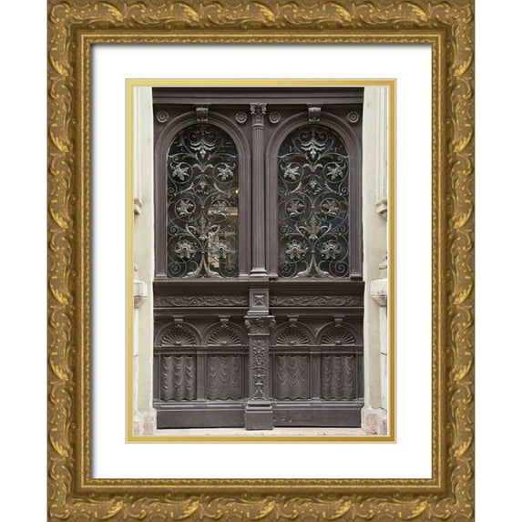 Johnson, George 11x14 Gold Ornate Wood Framed with Double Matting Museum Art Print Titled - Budapest Double Door