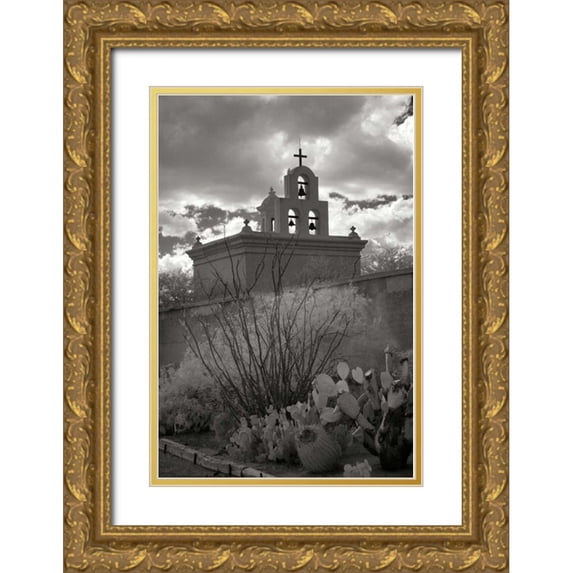 Johnson, George 17x24 Gold Ornate Wood Framed with Double Matting Museum Art Print Titled - Mission San Xavier III
