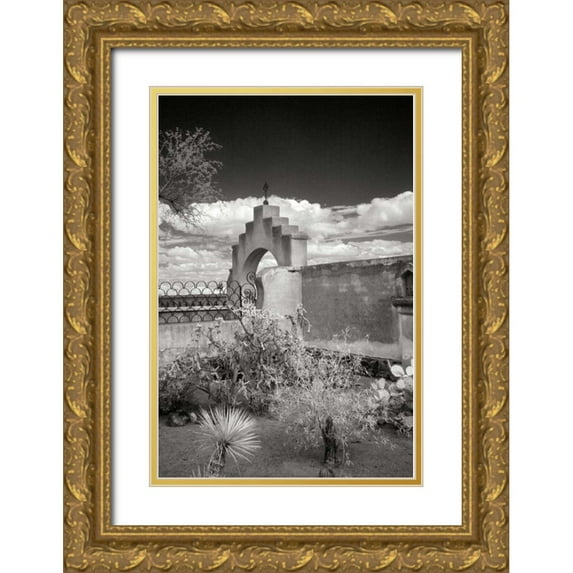 Johnson, George 17x24 Gold Ornate Wood Framed with Double Matting Museum Art Print Titled - Mission San Xavier II