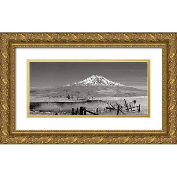 Johnson, George 18x10 Gold Ornate Wood Framed with Double Matting Museum Art Print Titled - Mt. Shasta II