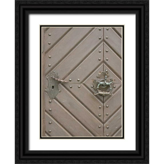 Johnson, George 24x32 Black Ornate Wood Framed with Double Matting Museum Art Print Titled - Nordlingen Castle Door II