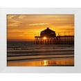 thumbnail image 1 of Johnson, George 32x26 White Modern Wood Framed Museum Art Print Titled - Huntington Beach Pier, 1 of 4