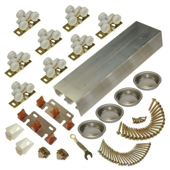 Johnson Hardware 138F Series Sliding Bypass Door Hardware (96 Inch - 4 Door System)