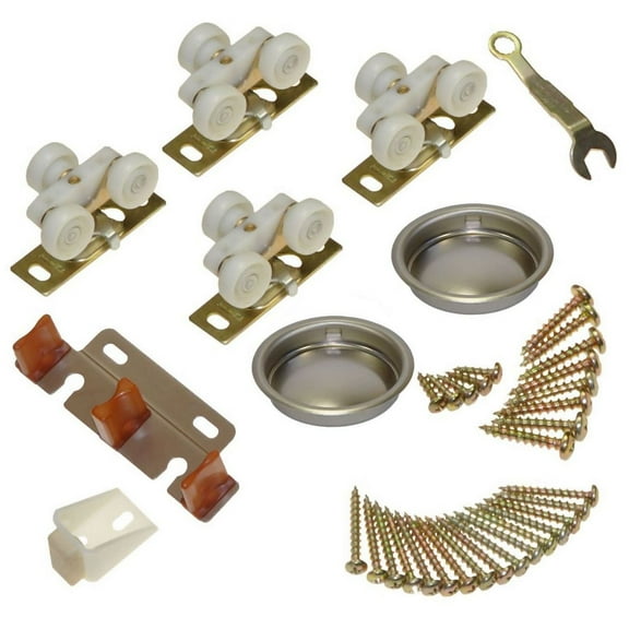 Johnson Hardware Jh13313802 2-Door Hardware Set For 138F Series Bypass Doors - Brass /