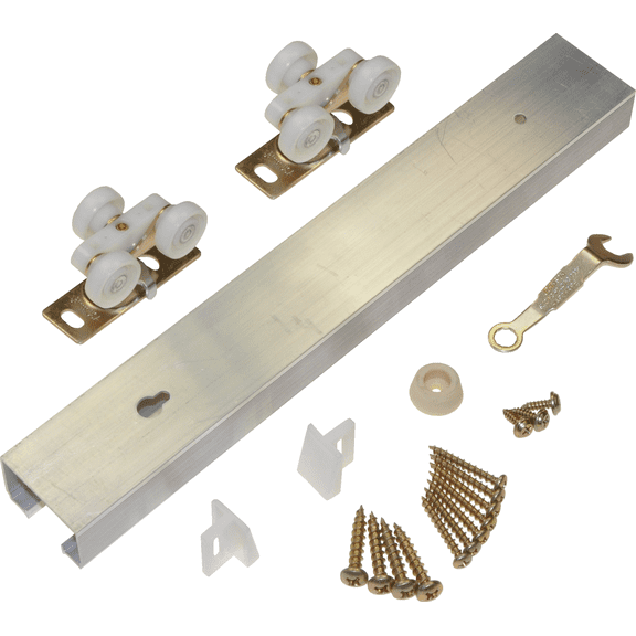 Johnson Hardware Pocket Door Hardware Set With Track - Single Pack