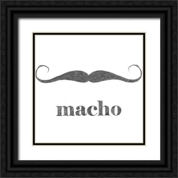 Johnson, Jason 20x20 Black Ornate Wood Framed with Double Matting Museum Art Print Titled - Macho