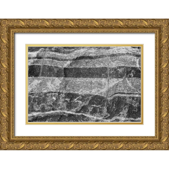 Johnson, Jason 32x23 Gold Ornate Wood Framed with Double Matting Museum Art Print Titled - Found Textures XI
