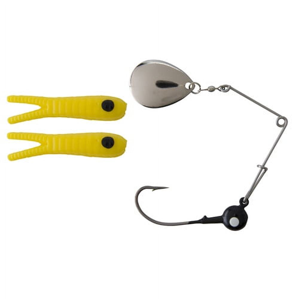 Johnson Original Beetle Spin Fishing Lure, Yellow/Black Dot, 2 in