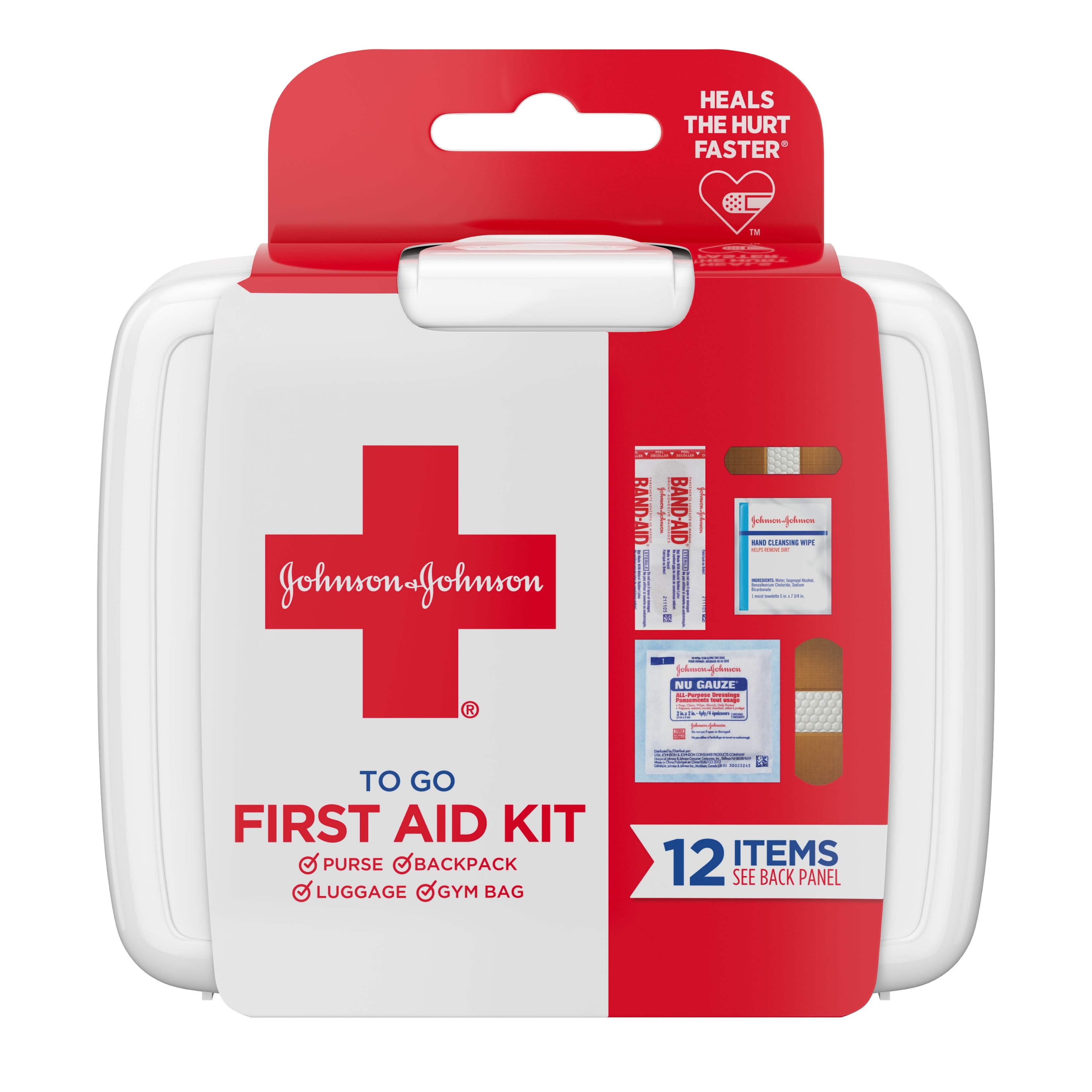 Johnson & Johnson First Aid To Go Portable Mini Travel Kit, 12