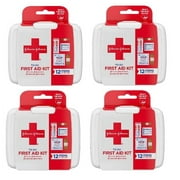 Johnson & Johnson First Aid To Go Portable Mini Travel Kit, 12 pieces  pack of 4