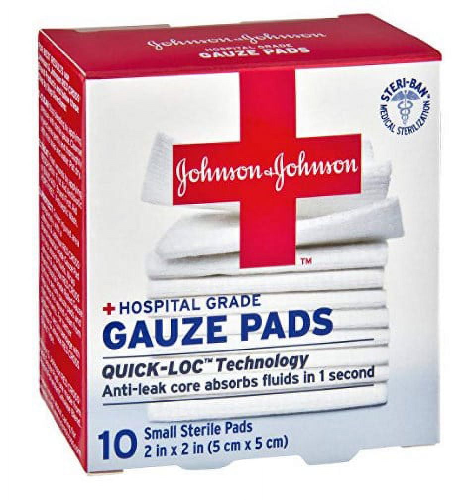 Johnson & Johnson Hospital Grade 2X2 Gauze Pads , 10 CT (Pack of 6)