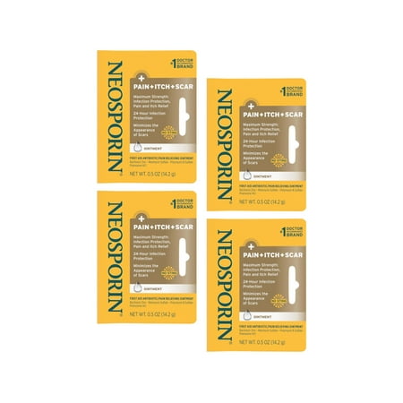 Johnson & Johnson Neosporin + Pain Relief First Aid Antibiotic/Pain Relieving Cream, 0.65 Oz, 4-Pack