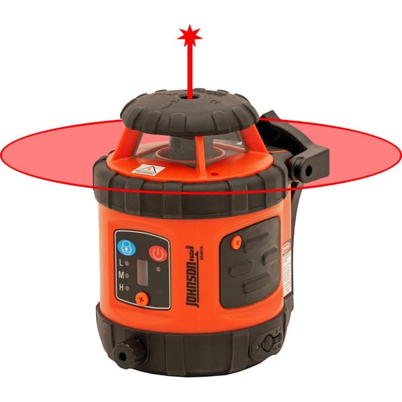 Johnson Level Laser Level Kit - 200 Ft Range, ±1/8 In Accuracy, Red Laser, Magnetic