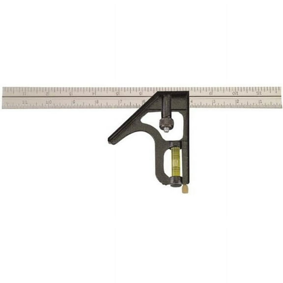 Johnson Level Combination Square 400EM - Durable Steel, Scriber Included - 12 In