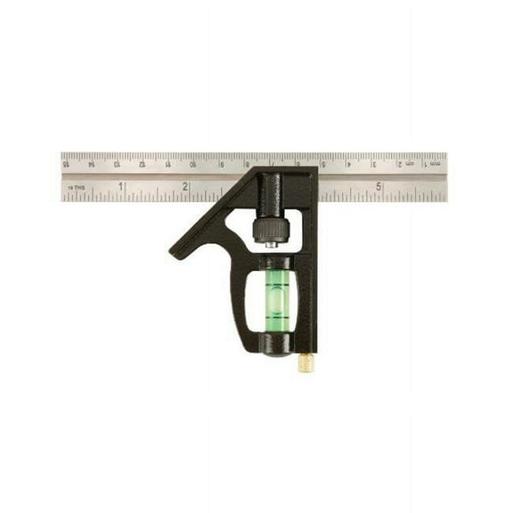 Johnson Level 406EM-S 6 in. Heavy Duty Professional Inch & Metric Metal Combination Square
