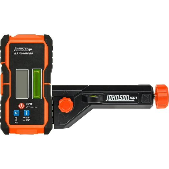 Johnson Level & Tool JLR300-UNV-RG Universal Green & Red Rotary Laser Detector, Dual Sided Detector, LED Backlit Display