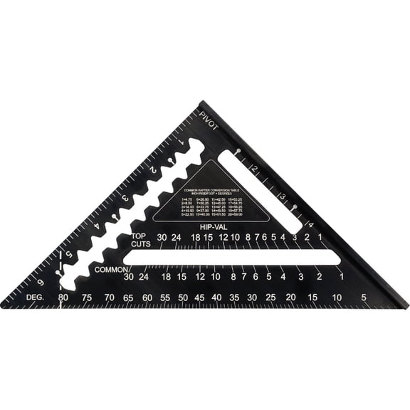 Johnson 7 in. L x 10 in. H Aluminum Rafter Square Black