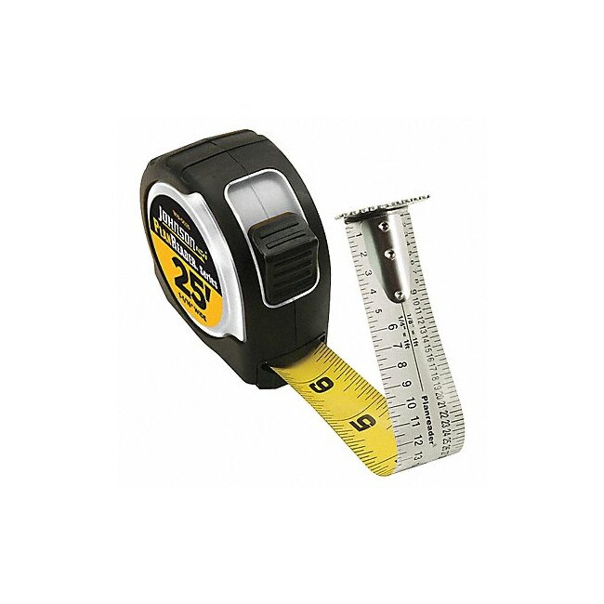 Johnson Level & Tool Tape Measure,1 In x 16 ft,Chrome,In. 1819-0016