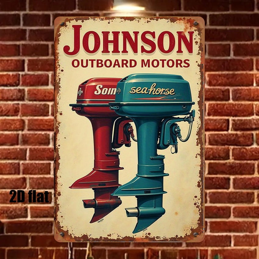 Johnson Outboard Motor Logo Vintage Tin Metal Signs Home D cor 8x12 johnson-outboard-motor-logo-vintage-tin-metal-signs-home-d-cor-8x12