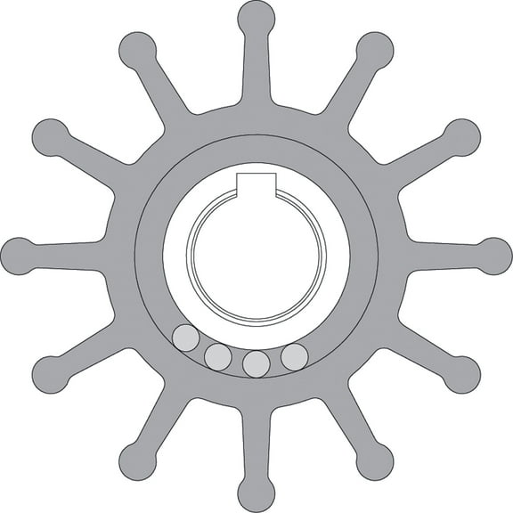 Johnson Pump 09-702B-1 Original Impeller, MC97 - 2.57" OD x 1.63" W