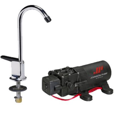 Chrome Plated Brass Faucet and 12V Pump Combo