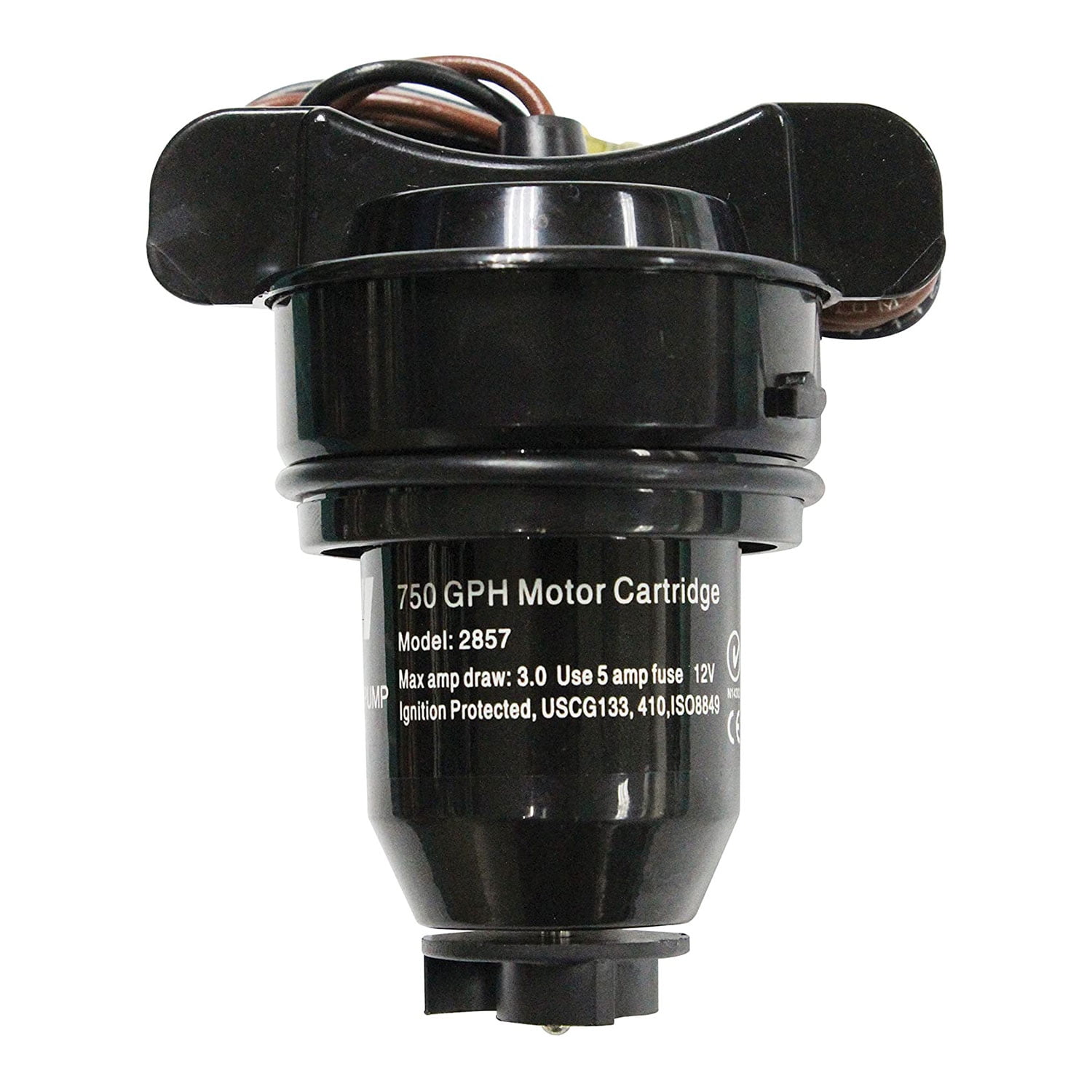 「Bowow」ポンプ ブラック Johnson Pump Electric 28552 Replacement Motor for 12V 500GPH