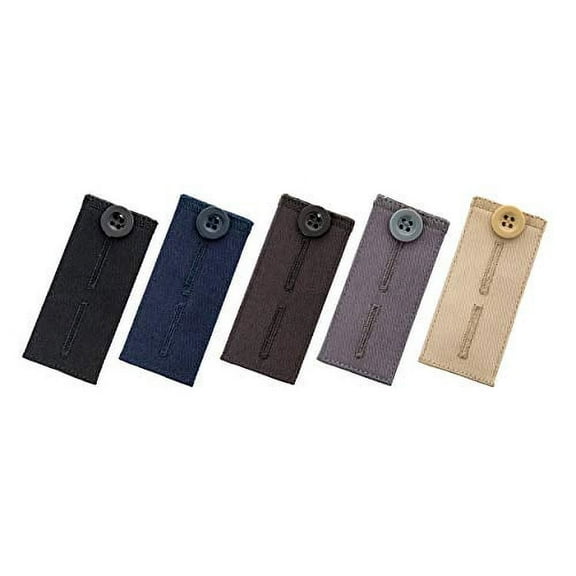 Johnson & Smith Button Pants Extenders Pack of 5 Colors | Cotton Material | Adjustable Waist Extender for Pants