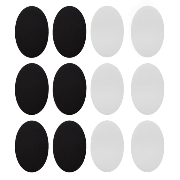 Johnson & Smith Iron On Patches - 12-Piece Iron On Patch for Clothing, Jeans Repair - Adhesive Fabric Patches in 2 Colors - Black and White - Ovals