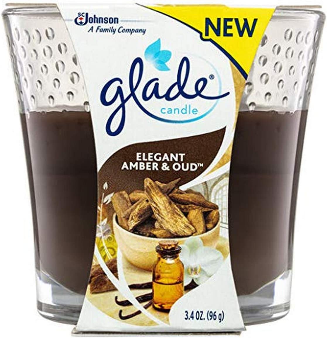 Johnson & Son Glade Elegant Amber & Oud Candle 3.4oz