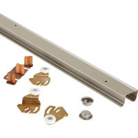 Johnson 48" Bronze Steel Bypass Door Hardware Set