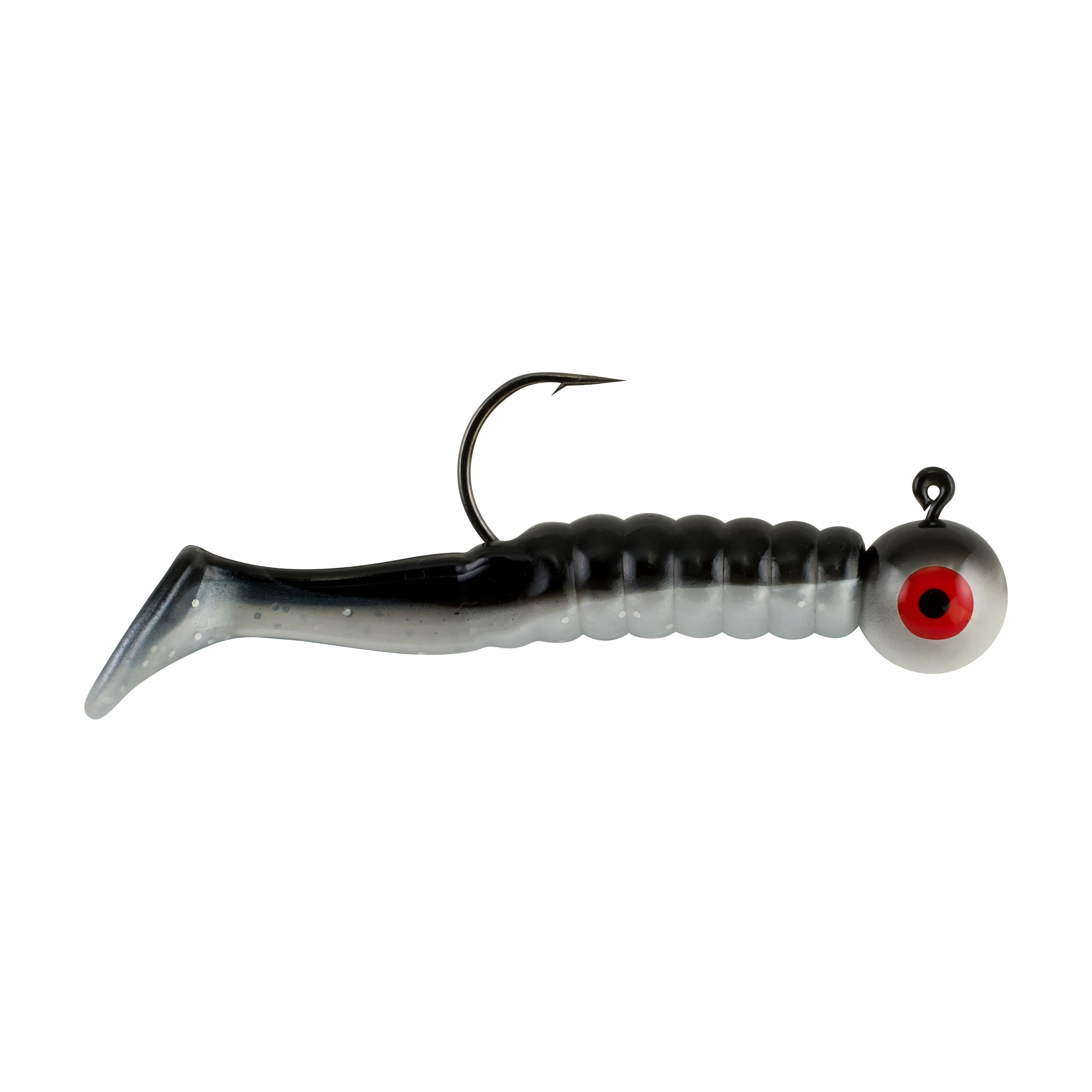 Johnson Swimming Paddletail Fishing Lure, Black Shad, 2.1 in
