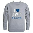 thumbnail image 1 of Johnson & Wales University Wildcats I Love Crewneck Sweatshirt, Heather Grey - Extra Large, 1 of 1