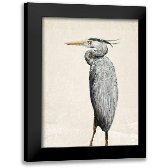 Johnson, Walt 12x14 Black Modern Framed Museum Art Print Titled - Grey Heron I