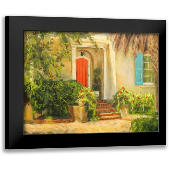 Johnson, Walt 14x12 Black Modern Framed Museum Art Print Titled - Front Garden Tuscan Dreams I