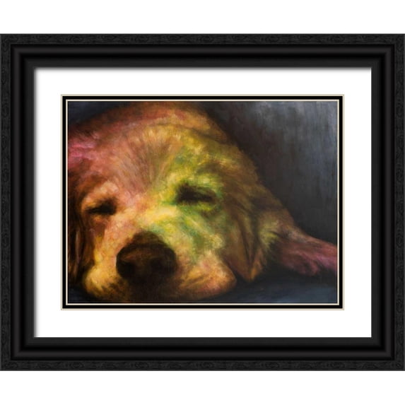 Johnson, Walt 14x12 Black Ornate Wood Framed with Double Matting Museum Art Print Titled - Dog Day Afternoon