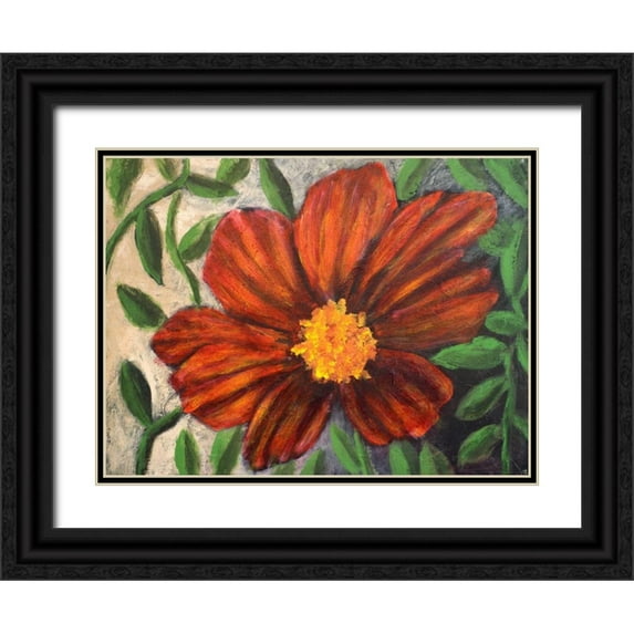 Johnson, Walt 24x19 Black Ornate Wood Framed with Double Matting Museum Art Print Titled - Simple Garden I