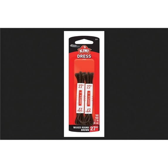 Johnson Wax 70490 27 in. Kiwi Classic Shoe Waxed Laces Round, Brown