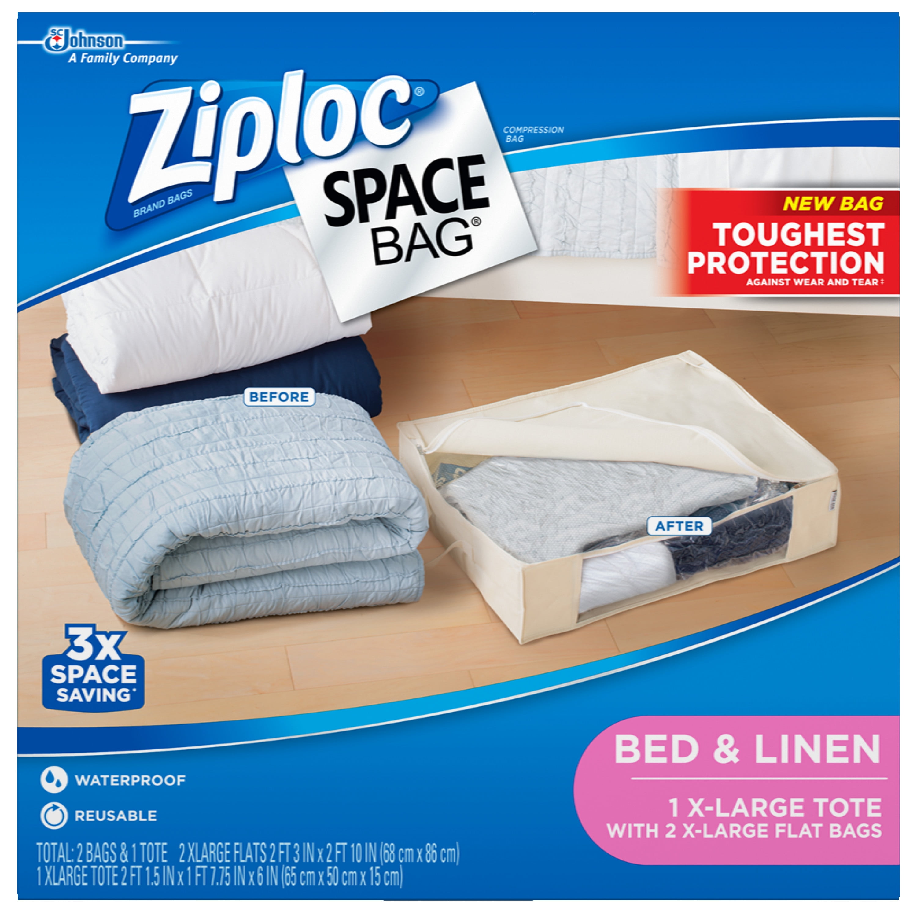 Johnson Ziploc Brand Bags Space Bag Flat Bag Organizer System