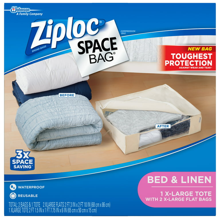 Ziploc Flexible Totes Clothes and Blanket Storage Bags, Perfect for Closet  Organization and Storing Under Beds