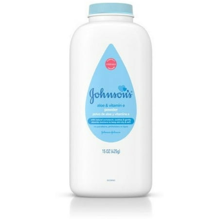 Johnson's Aloe & Vitamin E Baby Powder 15 oz (Pack of 2)