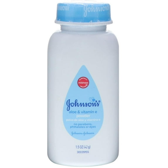 Johnson's Aloe & Vitamin E Powder, 1.5 oz (Pack of 4)