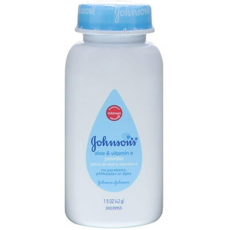 Johnson's Aloe & Vitamin E Powder, 1.5 oz (Pack of 6)