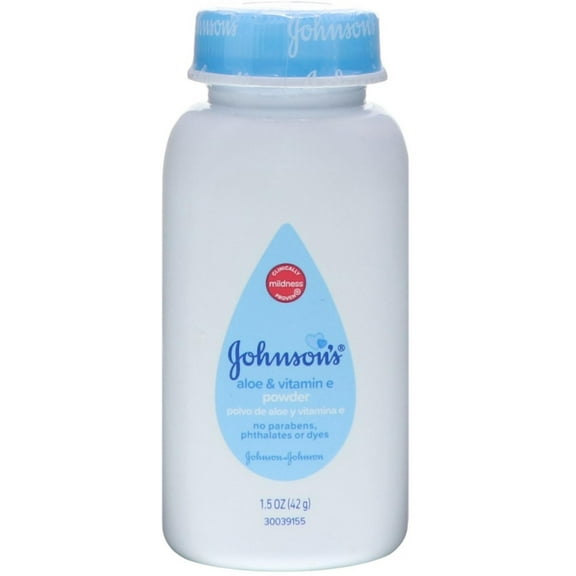 Johnson's Aloe & Vitamin E Powder, 1.5 oz (Pack of 6)
