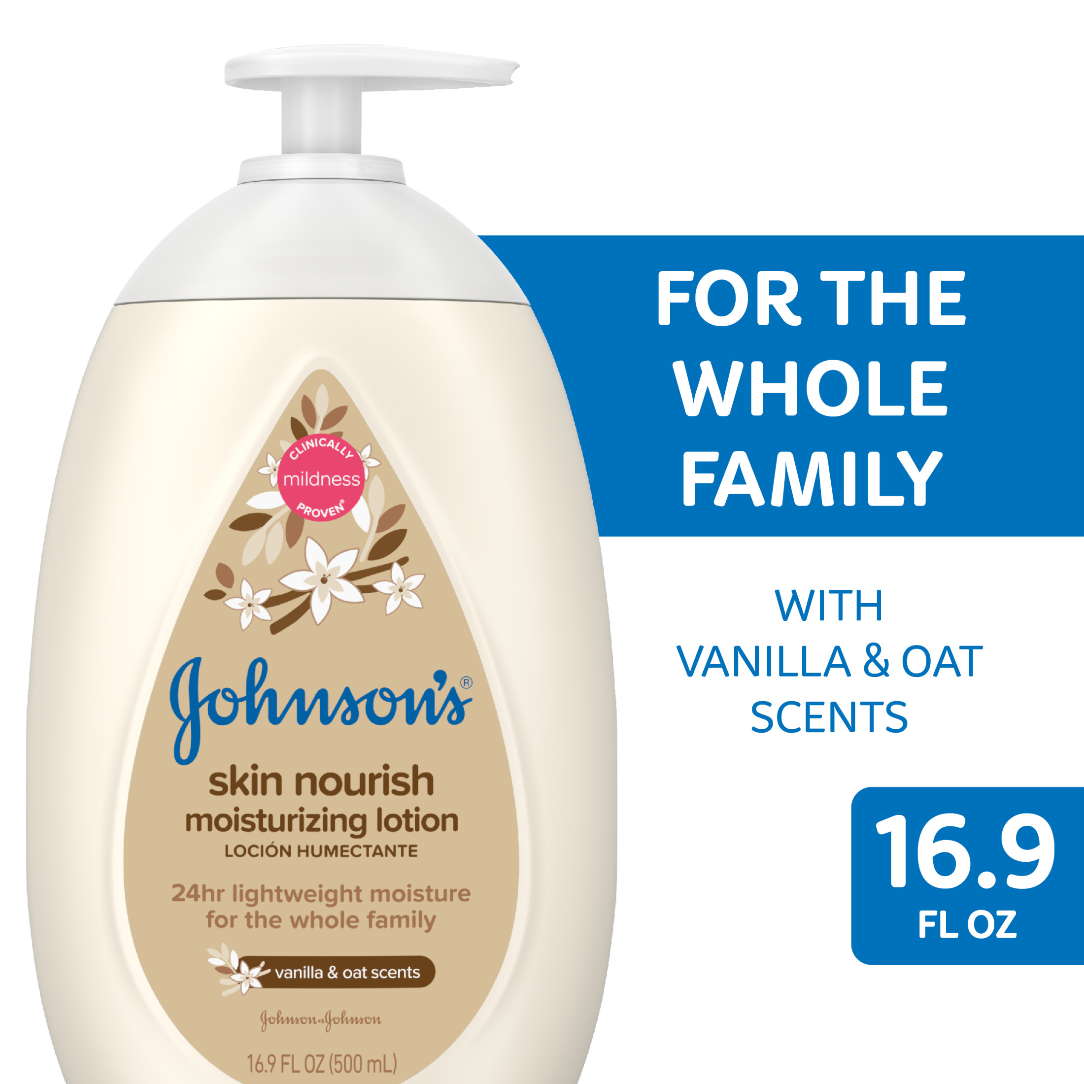 Johnson's Baby Body Lotion with Vanilla & Oat Scents, 16.9 fl. oz - image 1 of 9