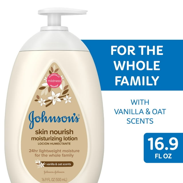 Johnson's Baby Body Lotion with Vanilla & Oat Scents, 16.9 fl. oz