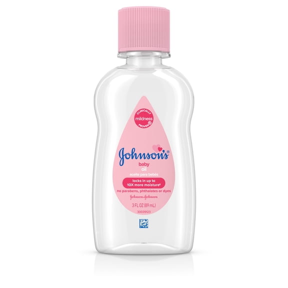 Johnson's Baby Oil, Mineral Oil, Baby Massage Oil, Original, 3 fl. oz